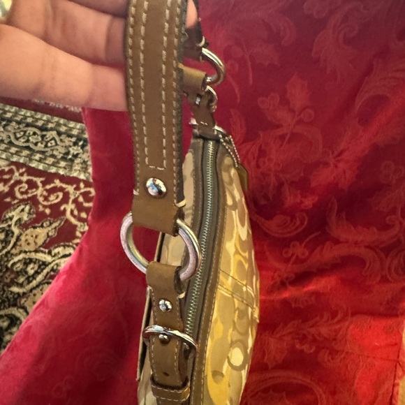 Coach #2172 tone Tan Signature shoulder bag with Leather Good Condition 12”x7” - Picture 7 of 9